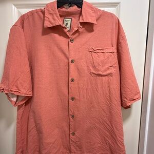 Jamaica Jaxx Men's Salmon Button Down Shirt 100% Silk